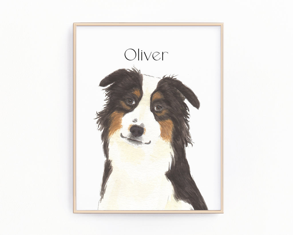 Personalized Australian Shepherd Fine Art Prints