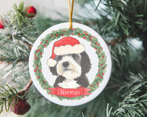 Personalized Bernedoodle Christmas Ornament