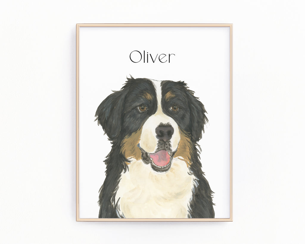Personalized Bernese Mountain Dog Fine Art Prints