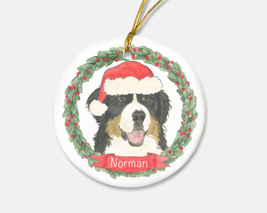 Personalized Bernese Mountain Dog Christmas Ornament