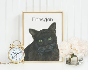 Personalized Black Cat Fine Art Prints