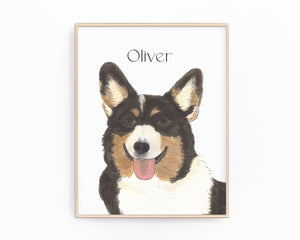 Personalized Corgi (Black Headed Tricolor) Fine Art Prints