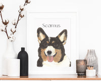 Personalized Corgi (Black Headed Tricolor) Fine Art Prints