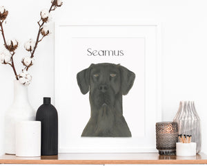 Personalized Great Dane (Black) Fine Art Prints