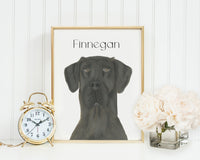 Personalized Great Dane (Black) Fine Art Prints