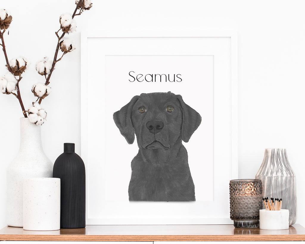 Personalized Labrador (Black) Fine Art Prints