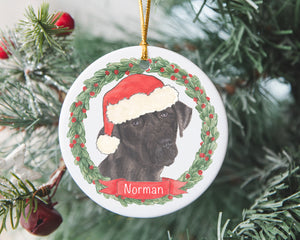 Personalized Labrador (Black) Christmas Ornament