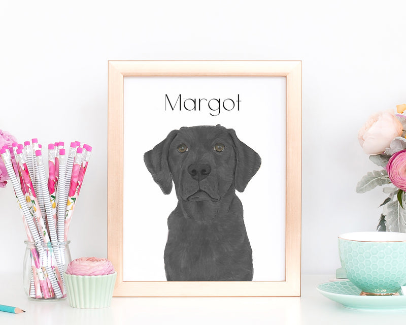 Personalized Labrador (Black) Fine Art Prints