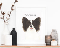 Personalized Papillon (Black & White) Fine Art Prints