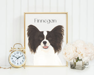 Personalized Papillon (Black & White) Fine Art Prints