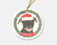Personalized Pitbull (Black) Christmas Ornament