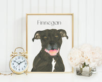 Personalized Pitbull (Black) Fine Art Prints