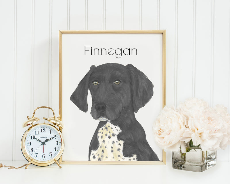 Personalized German Shorthaired Pointer (Black) Fine Art Prints