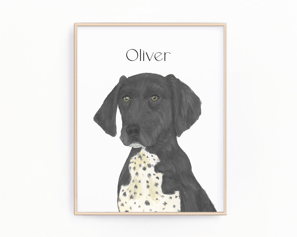 Personalized German Shorthaired Pointer (Black) Fine Art Prints