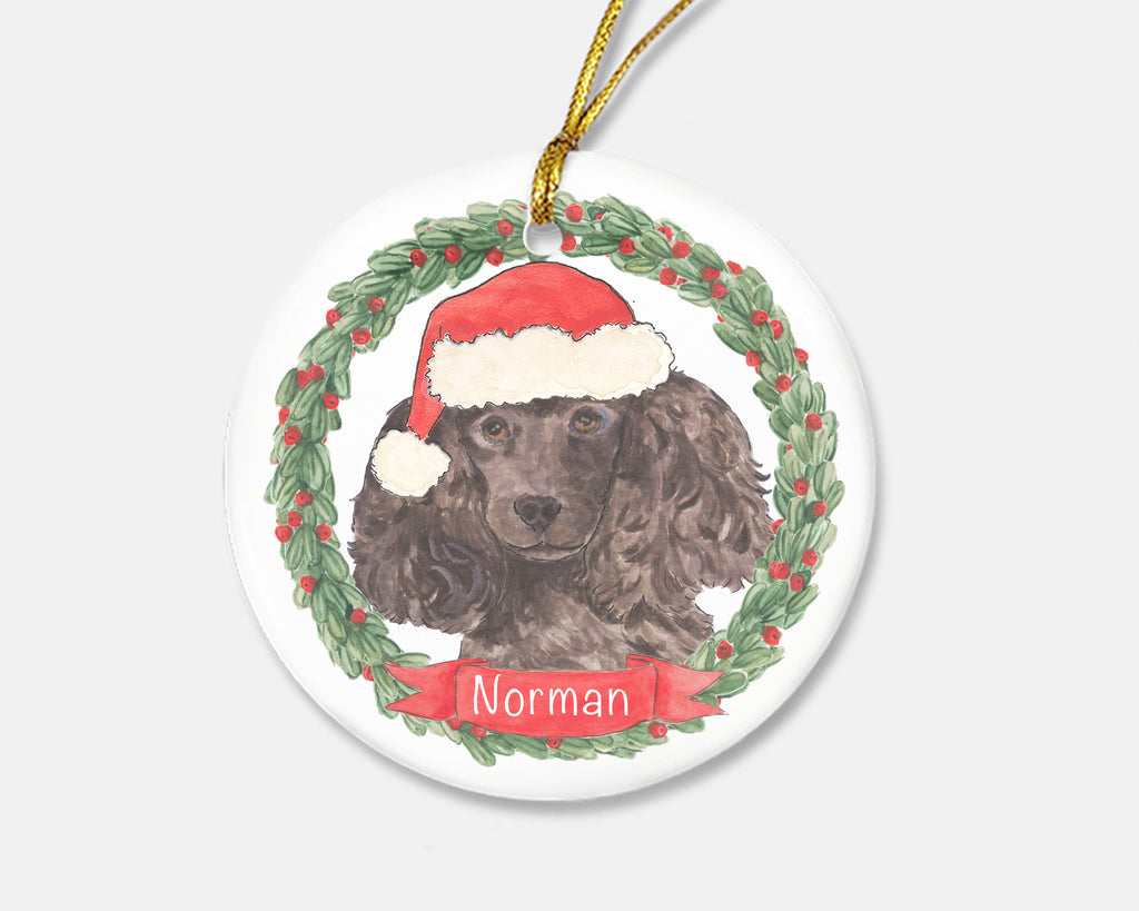 Personalized Poodle (Black) Christmas Ornament