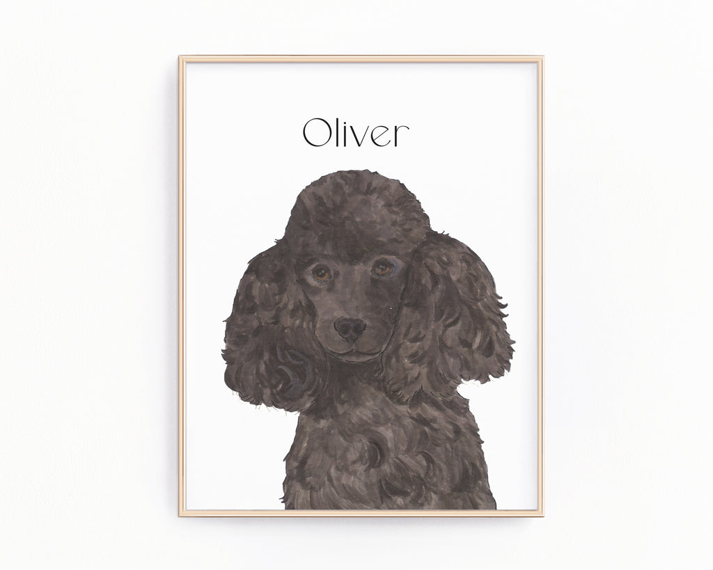 Personalized Poodle (Black) Fine Art Prints