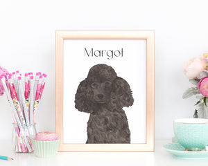 Personalized Poodle (Black) Fine Art Prints