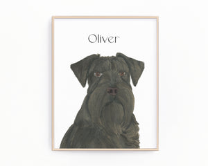 Personalized Schnauzer (Black) Fine Art Prints