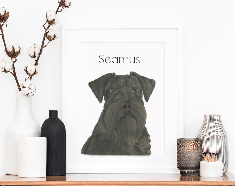 Personalized Schnauzer (Black) Fine Art Prints