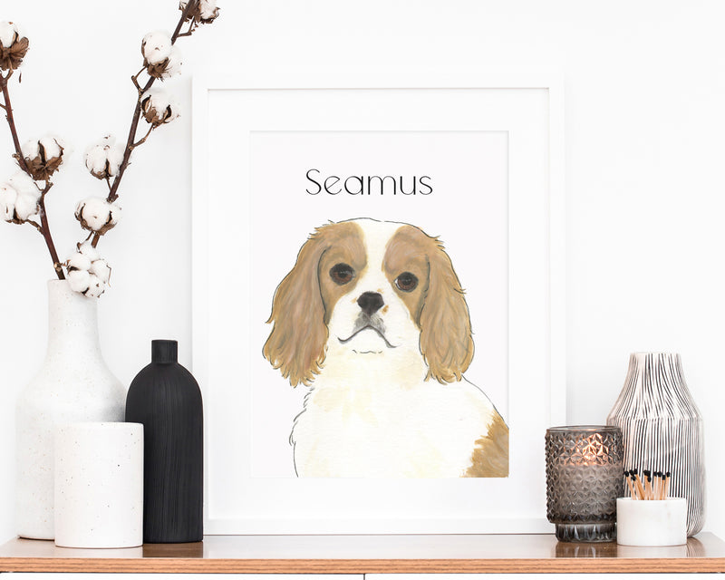 Personalized Cavalier King Charles Spaniel (Blenheim) Fine Art Prints