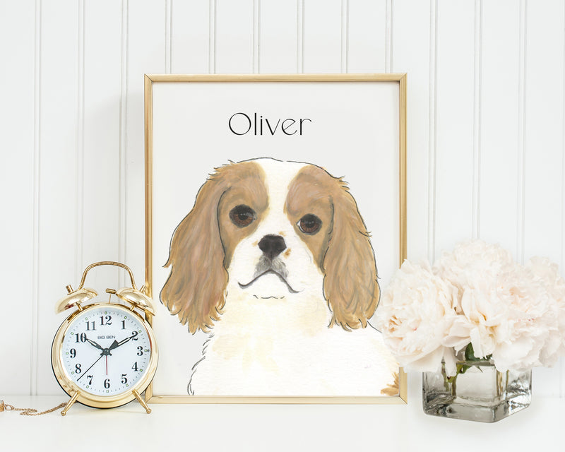 Personalized Cavalier King Charles Spaniel (Blenheim) Fine Art Prints