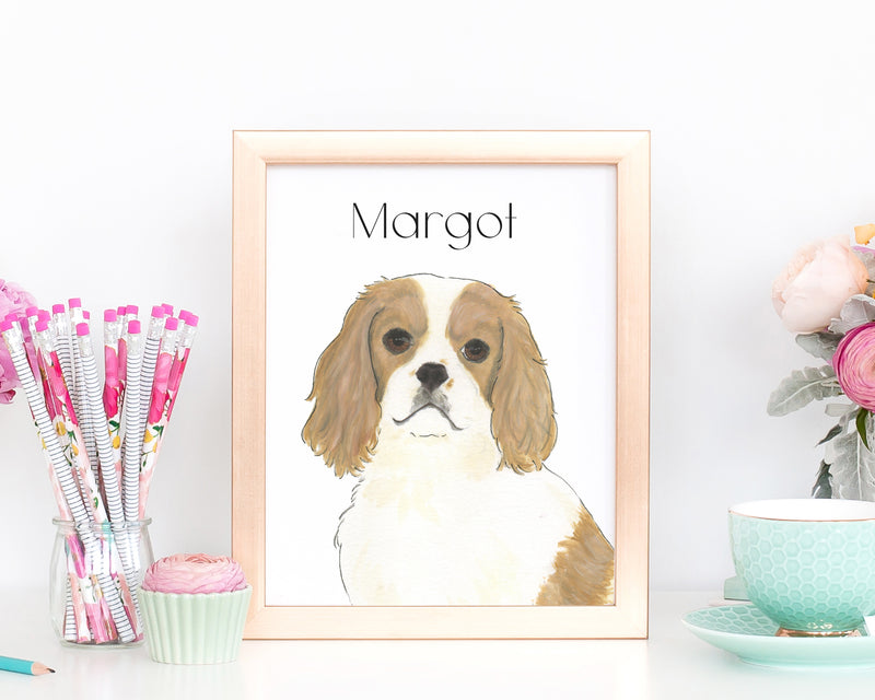 Personalized Cavalier King Charles Spaniel (Blenheim) Fine Art Prints