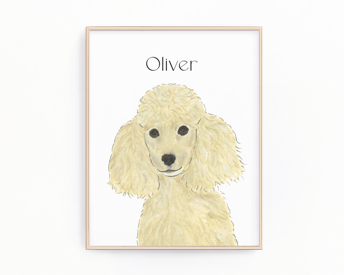 Personalized Poodle (Blonde) Fine Art Prints