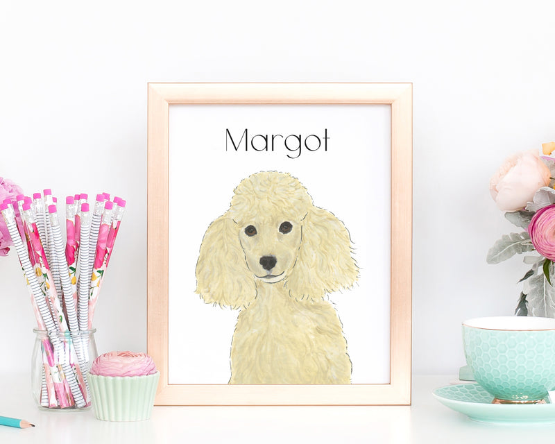 Personalized Poodle (Blonde) Fine Art Prints