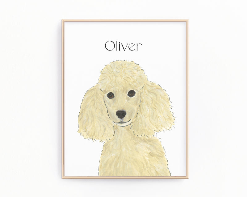 Personalized Poodle (Blonde) Fine Art Prints