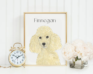 Personalized Poodle (Blonde) Fine Art Prints