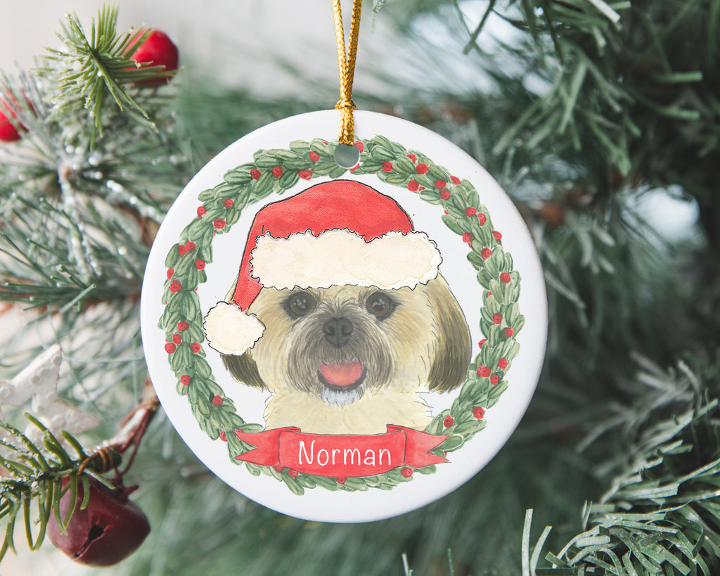 Personalized Shih Tzu (Golden) Christmas Ornament