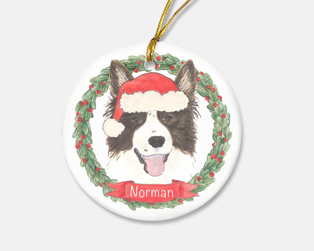 Personalized Border Collie Christmas Ornament