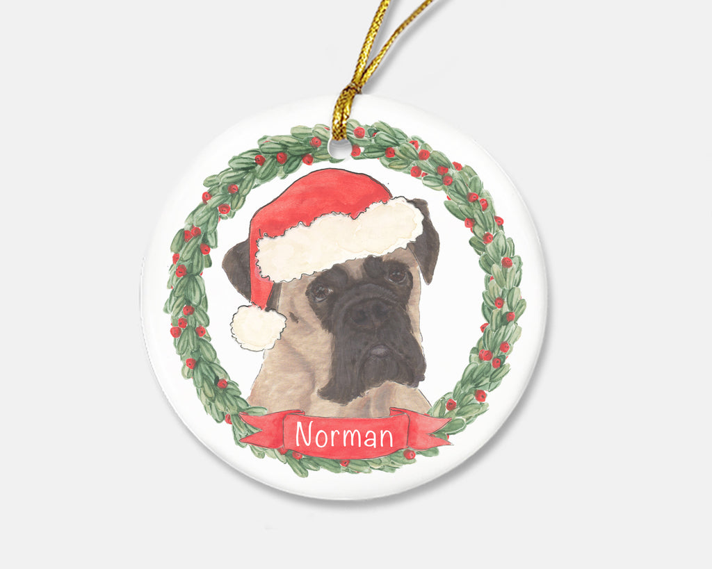 Personalized Boxer (Fawn) Christmas Ornament