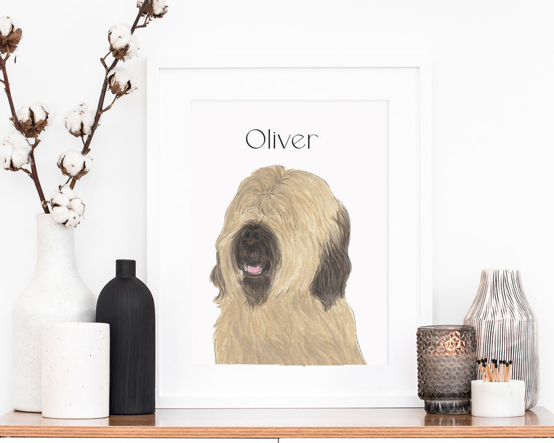 Personalized Briard Fine Art Prints