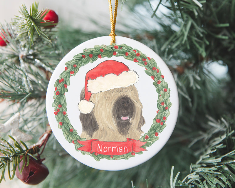 Personalized Briard Christmas Ornament