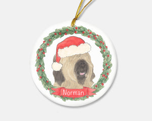 Personalized Briard Christmas Ornament