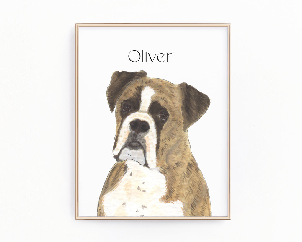 Personalized Boxer (Brindle) Fine Art Prints