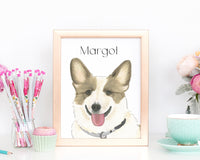 Personalized Corgi (Brown & White) Fine Art Prints