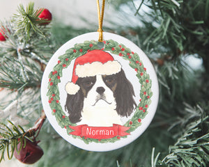 Personalized Cavalier King Charles Spaniel (Tricolor) Christmas Ornament