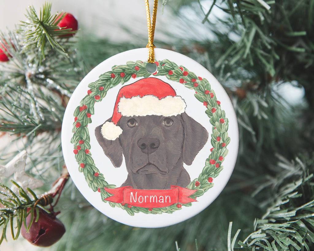 Personalized Labrador (Chocolate) Christmas Ornament