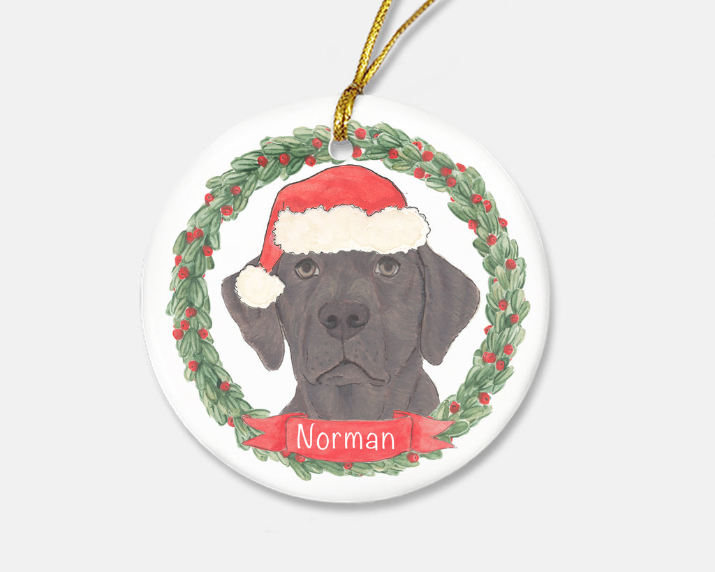 Personalized Labrador (Chocolate) Christmas Ornament