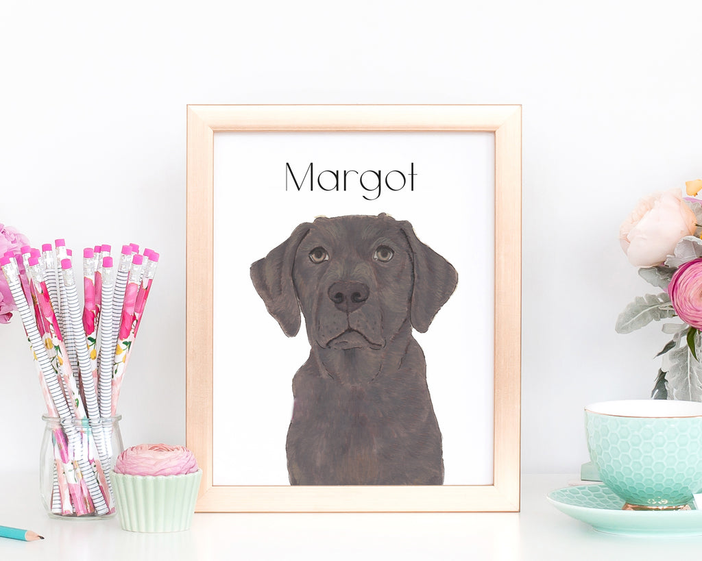 Personalized Labrador (Chocolate) Fine Art Prints