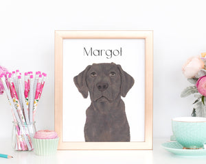 Personalized Labrador (Chocolate) Fine Art Prints