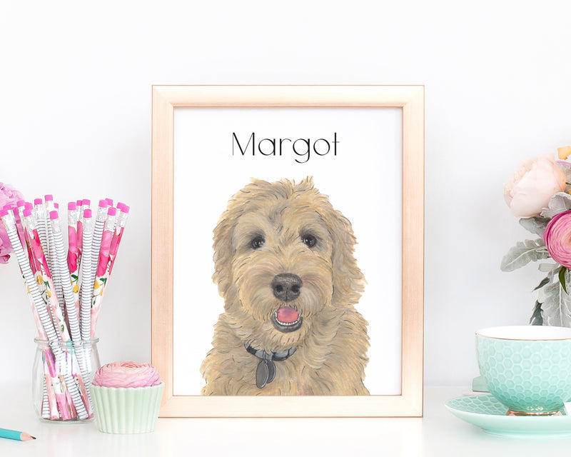 Personalized Golden Doodle (Apricot) Fine Art Prints