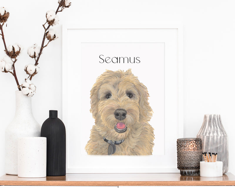 Personalized Golden Doodle (Apricot) Fine Art Prints