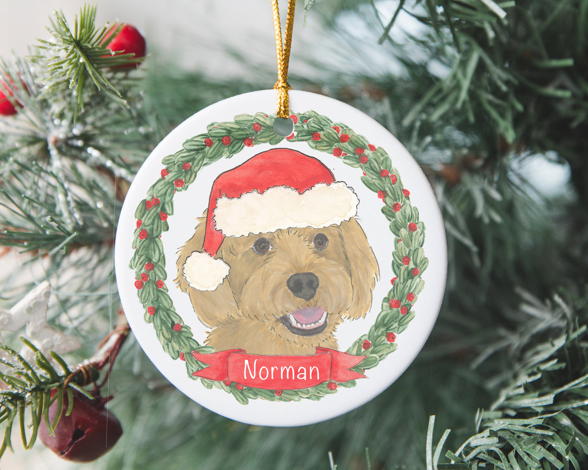 Personalized Cockapoo (Apricot) Christmas Ornament