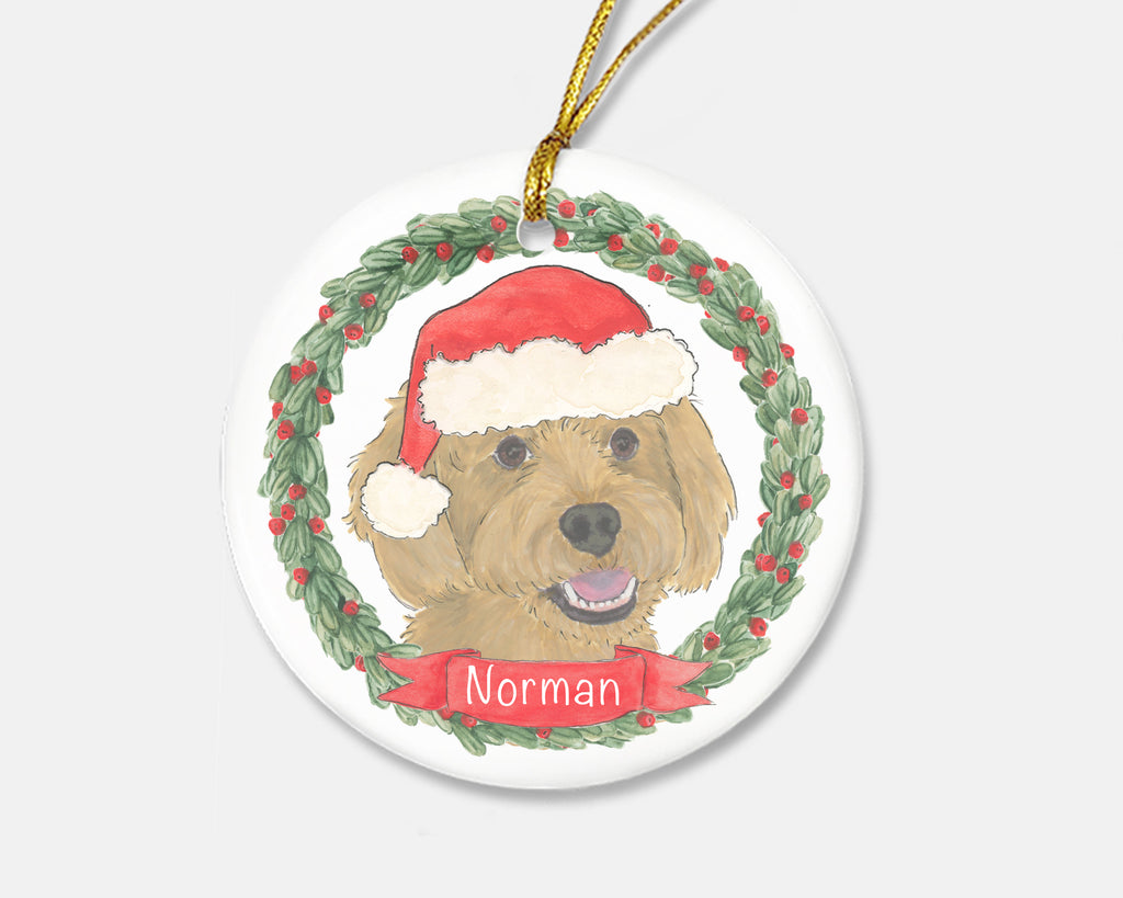 Personalized Cockapoo (Apricot) Christmas Ornament