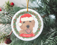 Personalized Doodle (Red / Apricot) Christmas Ornament