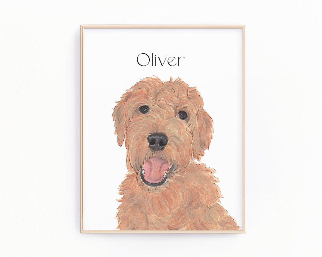 Personalized Golden Doodle (Apricot) Fine Art Prints