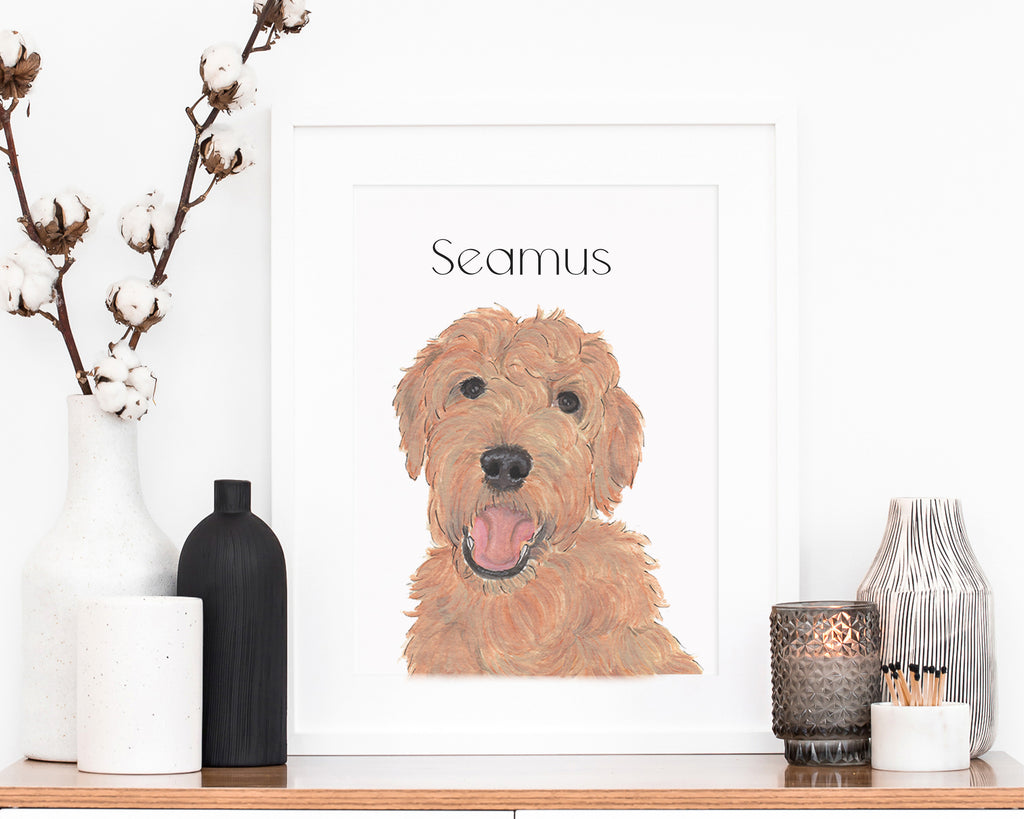 Personalized Golden Doodle (Apricot) Fine Art Prints